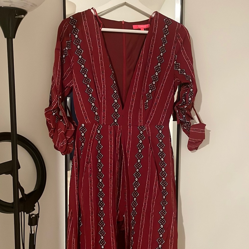 Burgundy jumpsuit